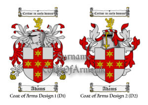 Adams (English) Coats of Arms (Family Crests) 2 Designs
