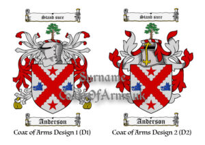 Anderson (Scottish) Coats of Arms (Family Crests) 2 Designs