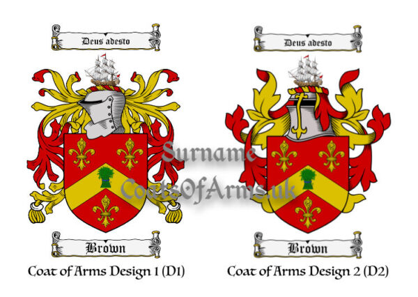 Brown (Scottish) Coats of Arms (Family Crests) 2 Designs