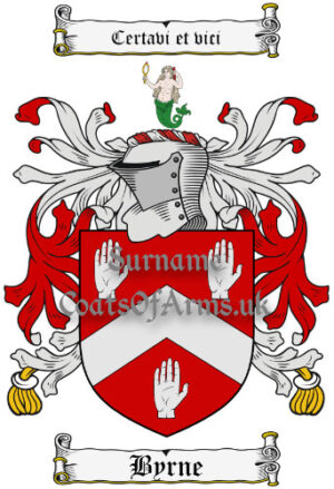 Byrne (Irish) Coat of Arms Family Crest PNG Instant Image Download
