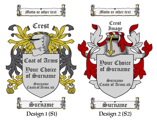 Coats of Arms Family Crest Design Choice