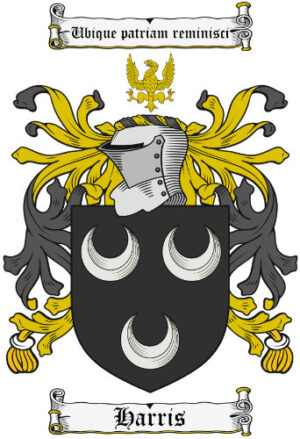 Harris (English) Coat of Arms Family Crest PNG Instant Image Download
