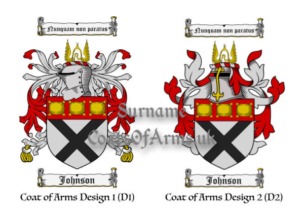 Johnson (Scottish) Coats of Arms (Family Crests) 2 Designs