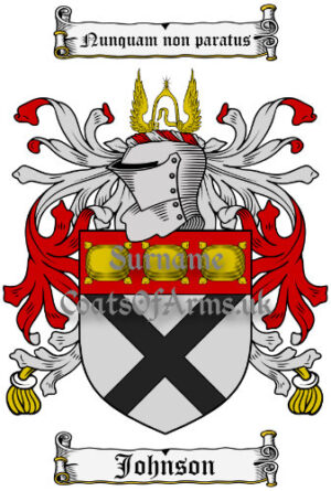 Johnson (Scottish) Coat of Arms Family Crest PNG Instant Image Download