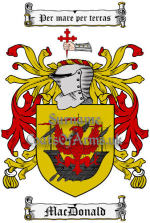 MacDonald (Scotland) Coat of Arms Family Crest PNG Instant Image Download