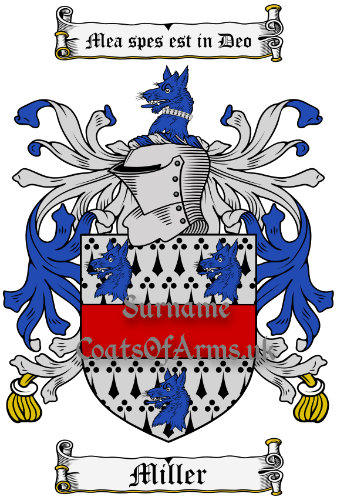 Miller (England) Coat of Arms Family Crest PNG Instant Image Download