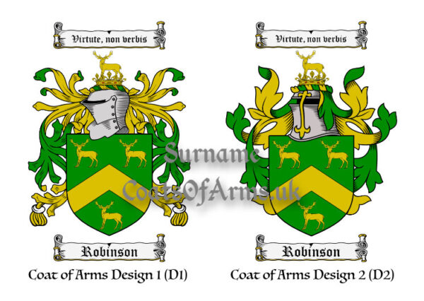Robinson (English) Coats of Arms (Family Crests) 2 Designs