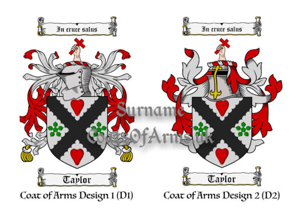 Taylor (Scottish) Coats of Arms (Family Crests) 2 Designs