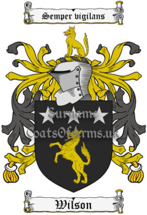 Wilson (Scotland) Coat of Arms Family Crest PNG Instant Image Download