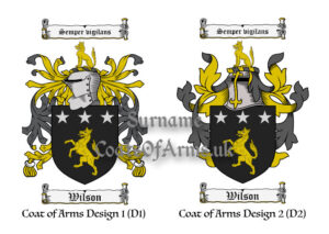 Wilson (Scottish) Coats of Arms (Family Crests) 2 Designs