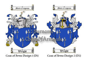 Wright (Scottish) Coats of Arms (Family Crests) 2 Designs