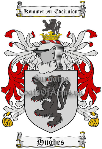 Hughes (Wales) Coat of Arms (Family Crest) PNG Instant Download