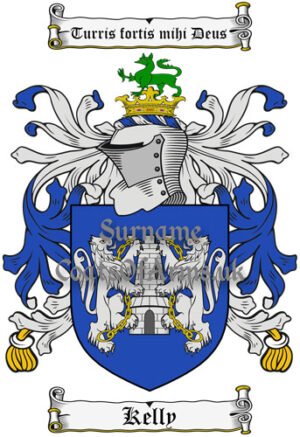 Kelly (Ireland) Coat of Arms Family Crest PNG Instant Image Download