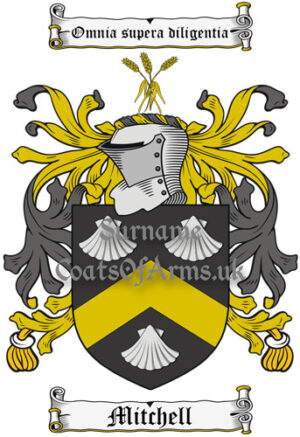 Mitchell (England) Coat of Arms Family Crest PNG Instant Image Download
