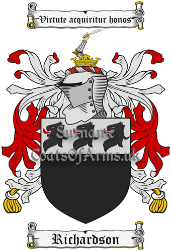 Richardson (England) Coat of Arms Family Crest PNG Instant Image Download