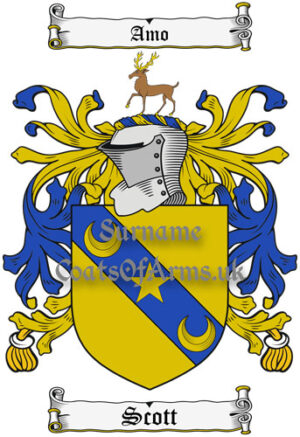Scott (Scotland Borderlands) Coat of Arms Family Crest PNG Instant Image Download