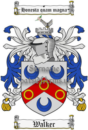 Walker (England) Coat of Arms Family Crest PNG Instant Image Download