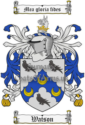 Watson (England) Coat of Arms Family Crest PNG Instant Image Download