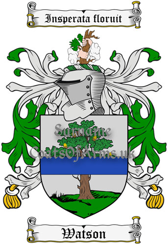 Watson (Scotland) Coat of Arms Family Crest PNG Instant Image Download