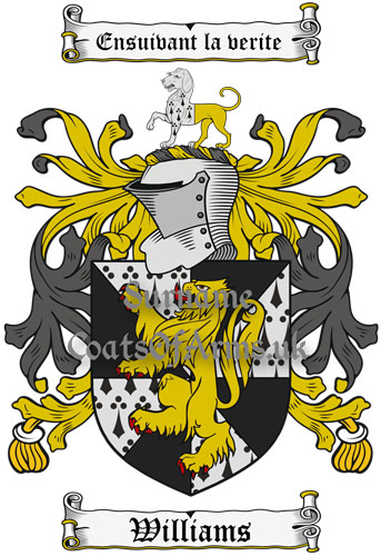 Williams (British) Coat of Arms Family Crest PNG Instant Image Download