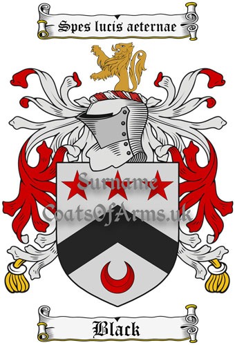 Black (England) Coat of Arms Family Crest PNG Image Instant Download
