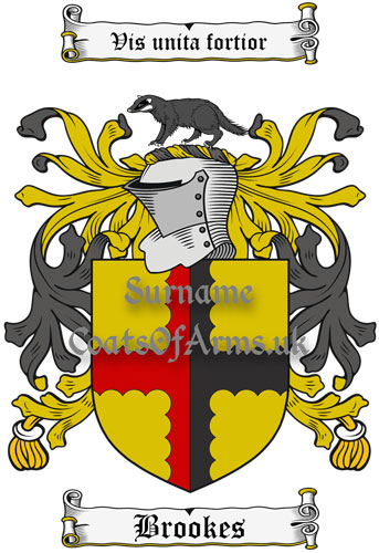 Brookes (England) Coat of Arms Family Crest PNG Image Instant Download