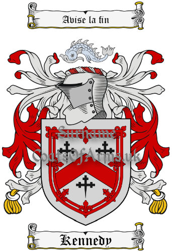 Kennedy (Scottish) Coat of Arms Family Crest PNG Image Instant Download