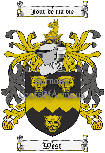 West (England) Coat of Arms Family Crest PNG Instant Image Download