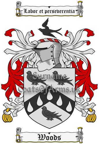 Woods (England) Coat of Arms Family Crest PNG Instant Image Download