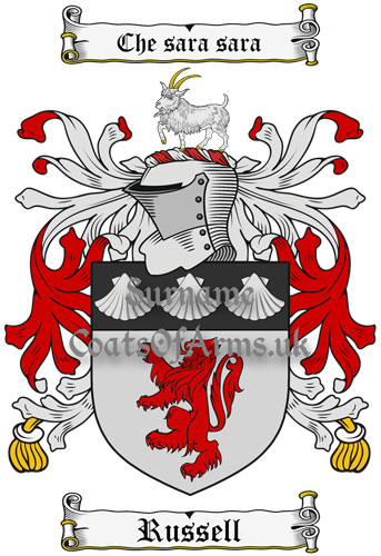 Russell (England) Coat of Arms Family Crest PNG Instant Image Download