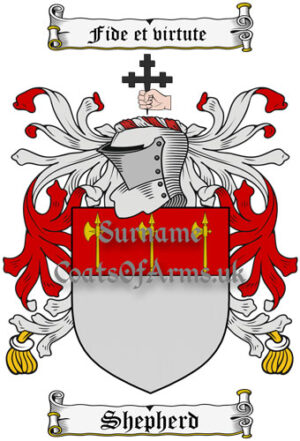 Shepherd (England) Coat of Arms Family Crest PNG Instant Image Download