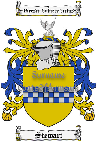 Steward (Scotland) Coat of Arms Family Crest PNG Instant Image Download