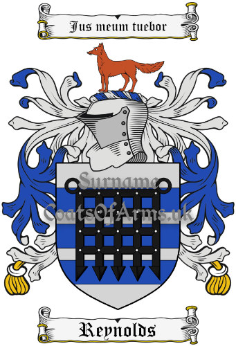 Reynolds (English) Coat of Arms Family Crest PNG Image Instant Download