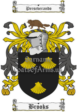 Brooks (Scotland) Coat of Arms Family Crest PNG Image Instant Download