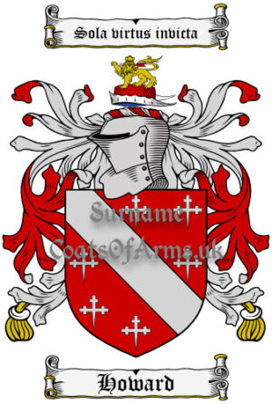 Howard (English) Coat of Arms Family Crest PNG Image Instant Download