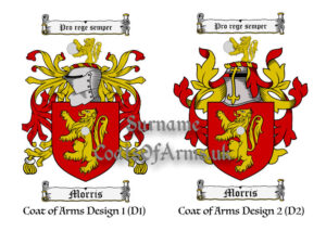 Morris (English) Coats of Arms (Family Crests) 2 Designs