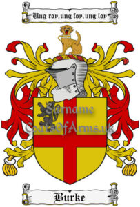 Burke (irish) Coat Of Arms (family Crest) Instant Image Download