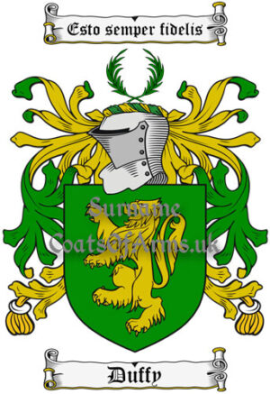 Duffy (Ireland) Coat of Arms Family Crest PNG Image Instant Download