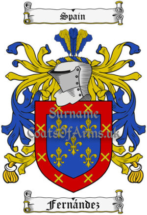 Fernandez (Spain) Coat of Arms Family Crest PNG Image Instant Download