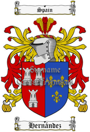 Hernandez (Spain) Coat of Arms Family Crest PNG Image Instant Download