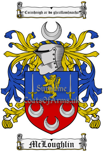 McLoughlin (Ireland) Coat of Arms Family Crest PNG Image Instant Download