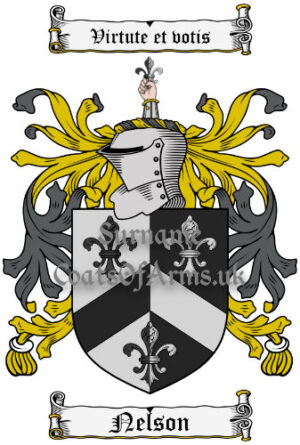 Nelson (England) Coat of Arms Family Crest PNG Image Instant Download