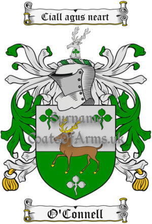 O'Connell (Ireland) Coat of Arms Family Crest PNG Image Instant Download