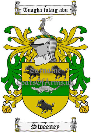 Sweeney (Ireland) Coat of Arms Family Crest PNG Image Instant Download