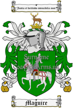 Maguire (Ireland) Coat of Arms Family Crest PNG Image Instant Download