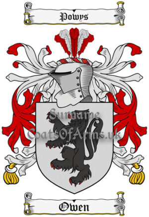 Owen (Powys, Wales) Coat of Arms Family Crest PNG Image Instant Download
