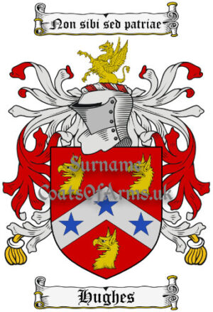 Hughes (Ireland) Coat of Arms Family Crest PNG Image Instant Download