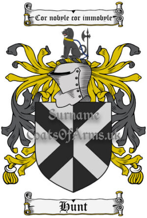 Hunt (English) Coat of Arms Family Crest PNG Image Instant Download