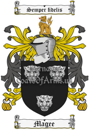 Magee (Ireland) Coat of Arms Family Crest PNG Image Instant Download