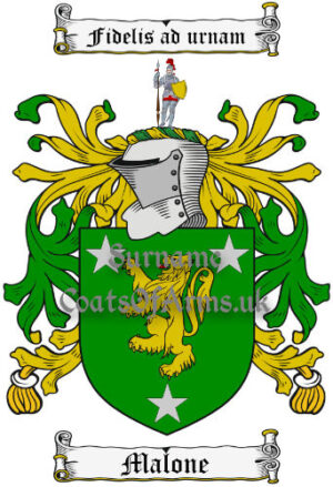 Malone (Ireland) Coat of Arms Family Crest PNG Image Instant Download